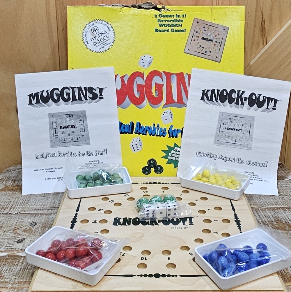 Muggins! Knock-Out! Wooden Board Game Set | Educational Math Game